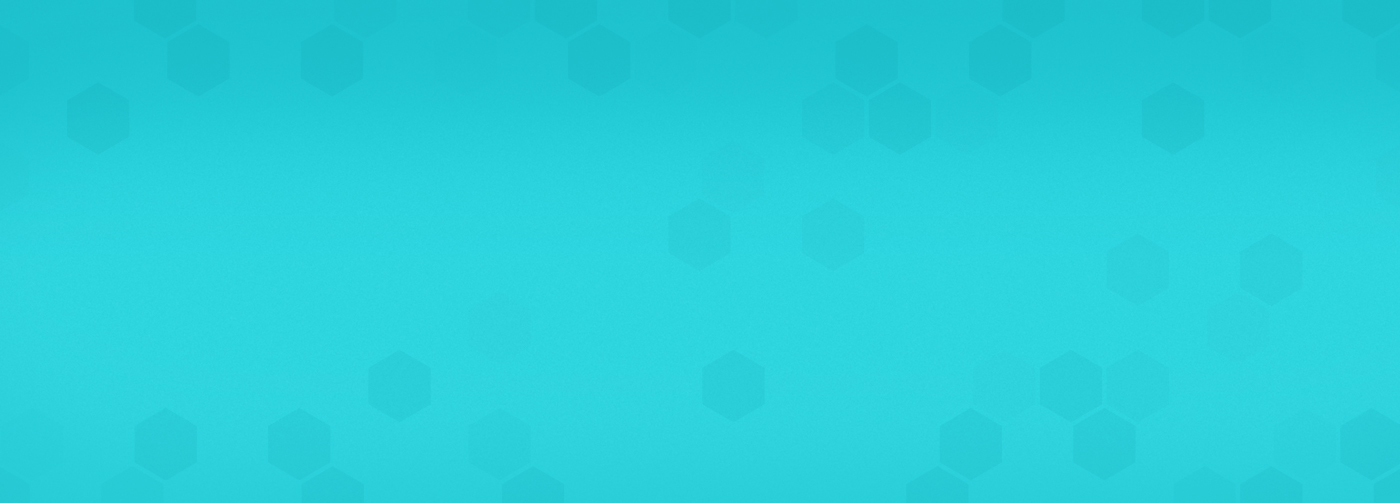 IDEX aqua header banner with hex pattern