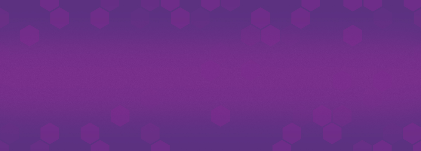 IDEX purple header banner with hex pattern