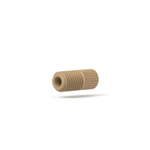 Flangeless Headless Nut Short, 1/4-28 Flat-Bottom, for 1/16