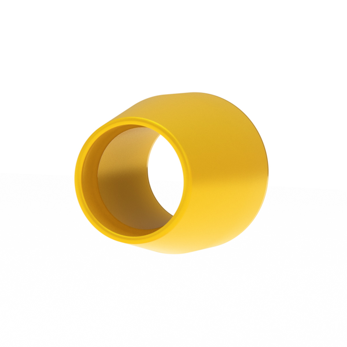 Flangeless Ferrule ETFE 1/4-28 Flat-Bottom, for 1/8 OD Yellow