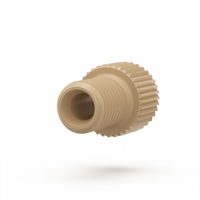 Flangeless Nut Short, PEEK 1/4-28 Flat-Bottom, for 1/8